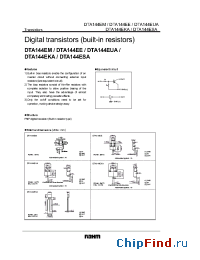 Datasheet DTA144EE manufacturer Rohm